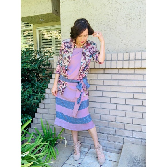 Vintage 80s Floral Blazer Tapestry Cottage Core Shabby Chic Romantic Ephemera - Picture 2 of 11